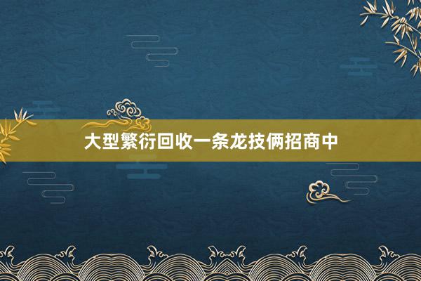 大型繁衍回收一条龙技俩招商中