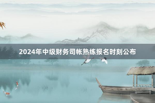 2024年中级财务司帐熟练报名时刻公布